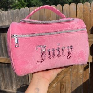 BRAND NEW JUICY COUTURE BLING Pink Makeup Bag -Travel Bag JUICY Makeup Holder 💕